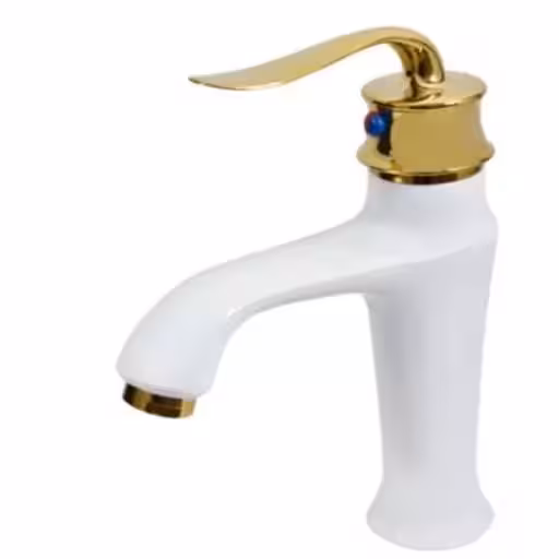 شیر روشویی مدل بامبو قاجاری سفید طلا