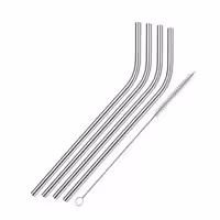 4 عدد نی استیل خمیده   برس تمیز کننده Stainless Steel Drinking Straws »Edelstahl Knick« وست مارک