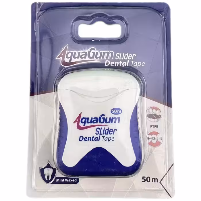 نخ دندان مدل اسلایدر نواری 50 متر برند آکواگام