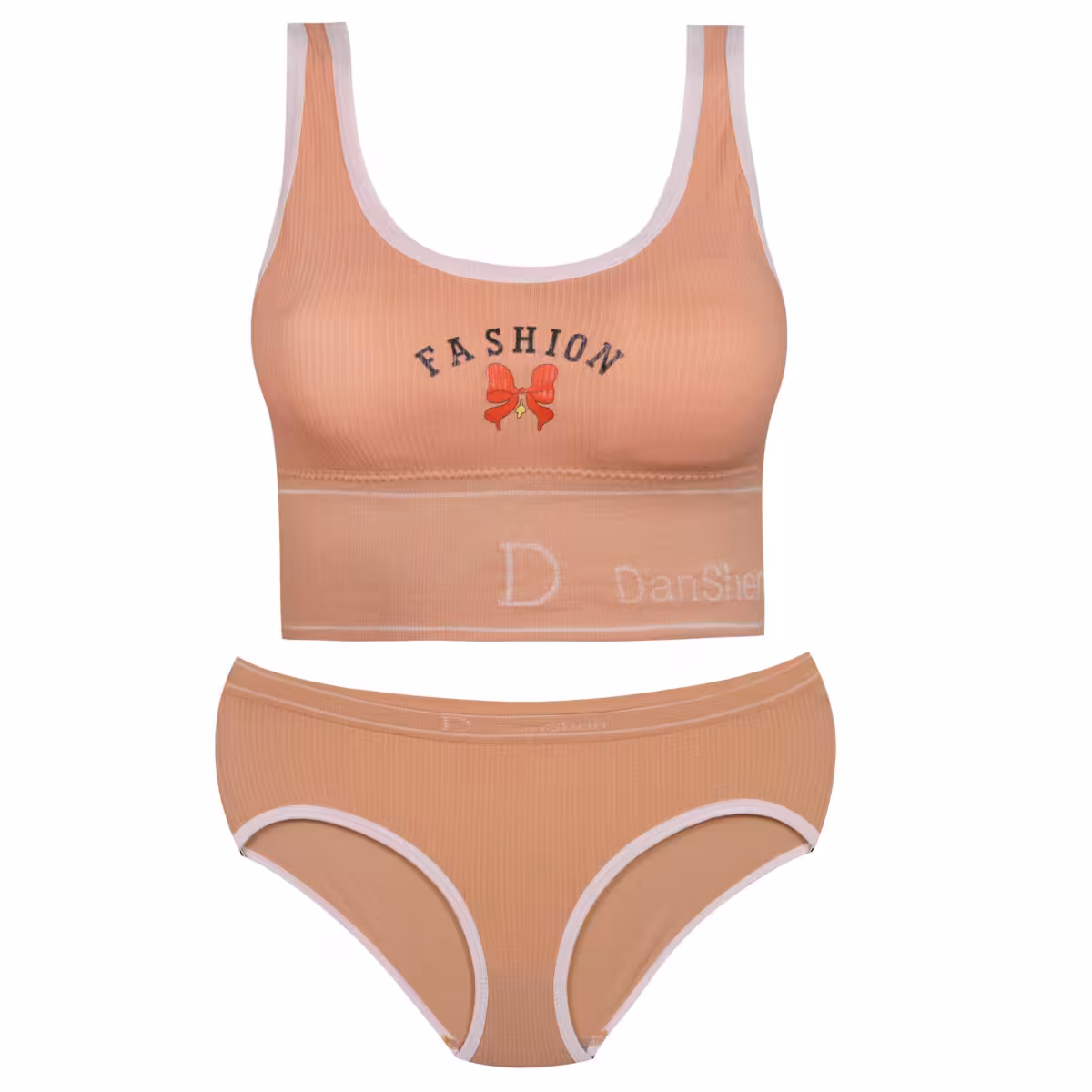 ست شورت و نیم تنه زنانه رنگ گلبهی مدل بدون فنر پددار کد Myi-4620-2