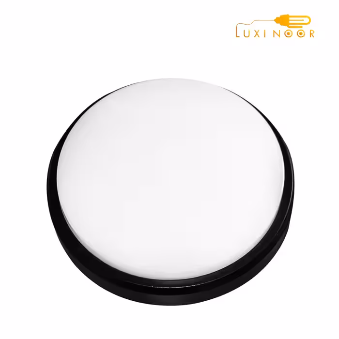 لامپ سنسوردار روکار دیواری و سفید ال ای دی SMD گرد تزئینی لوکس بدنه مشکی ضد آب 12 وات FEC کد 2112B