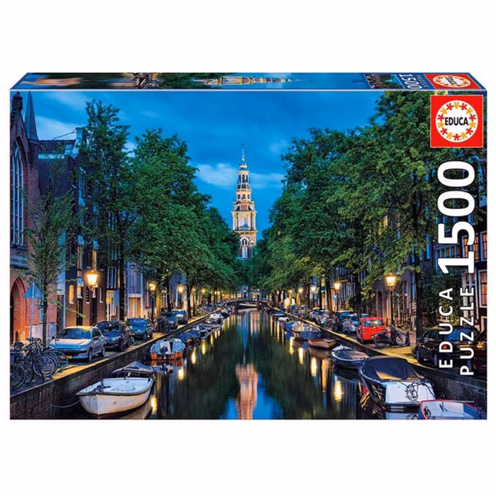 پازل 1500 قطعه Educa طرح کانال آمستردام در غروب