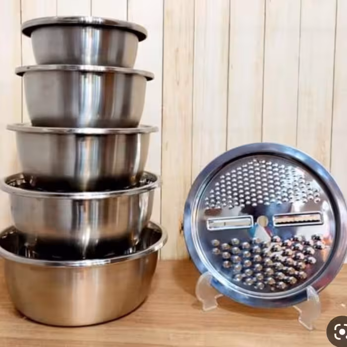 سرویس کاسه استیل ورنده 6تیکه برنددسینی بسیارباکیفیت وضخیم آهنربانگیر 