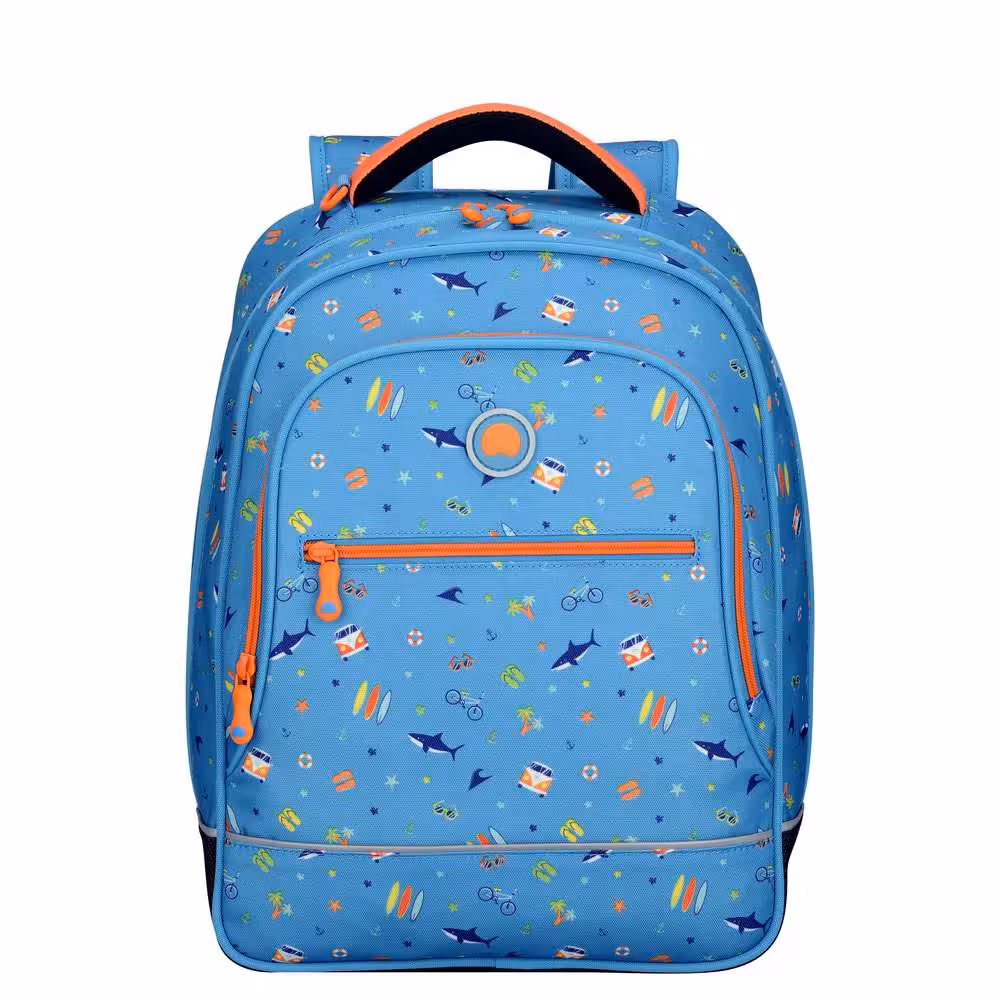 کوله پشتی مدرسه ای دلسی مدل آبی کنار دریا