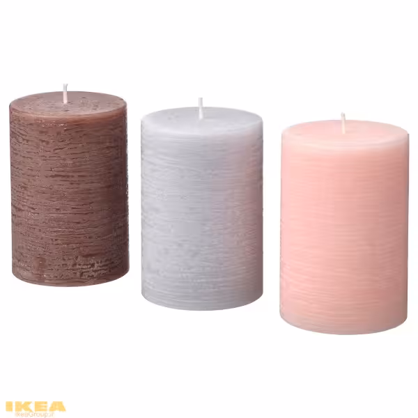 شمع استوانه ای معطر 3 تایی مدل ÄDELSYREN | برند ایکیا | ارسال 15 الی 20 روز کاری