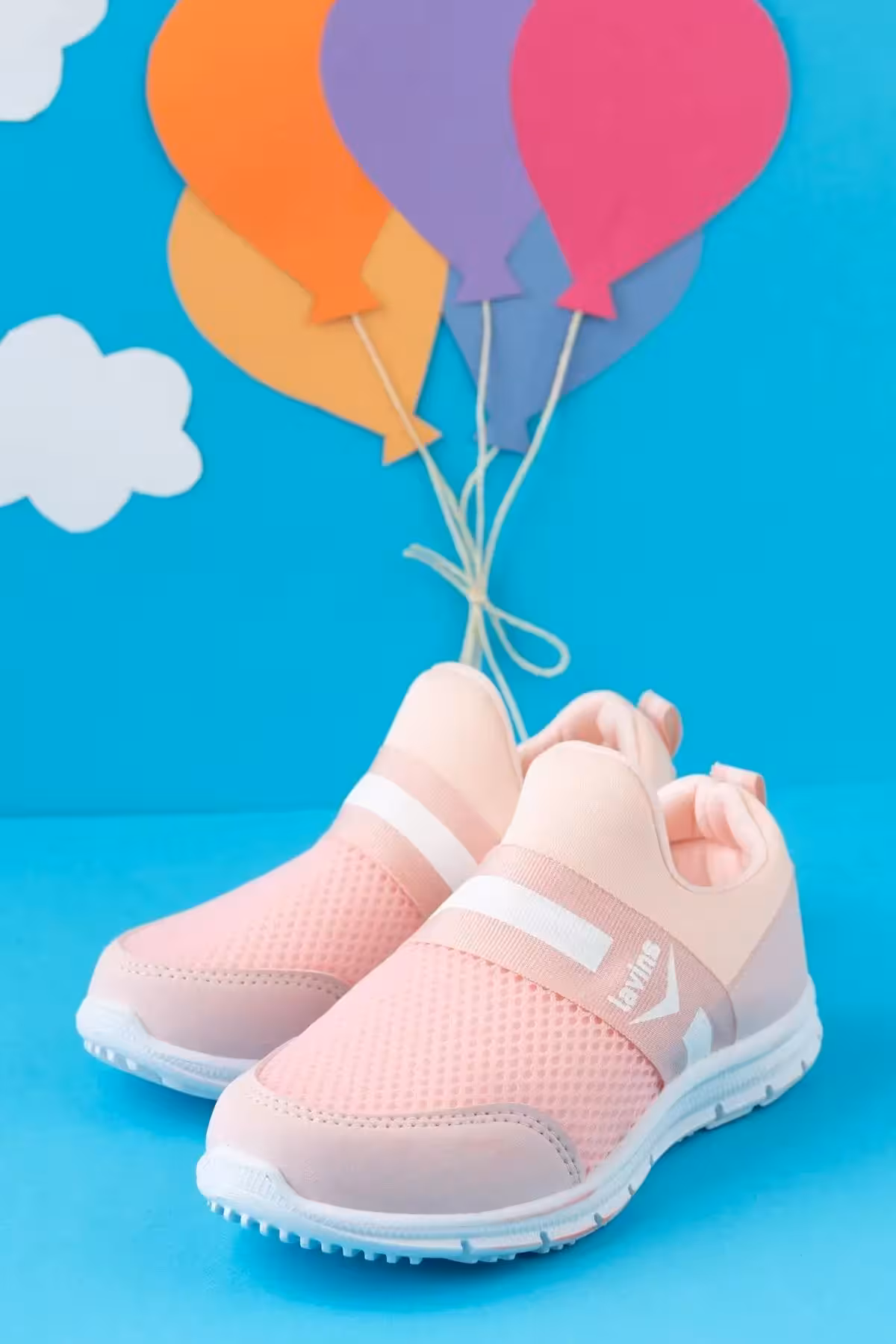 کفش پسرانه ورزشی روزمره بدون بند رنگ صورتی – 3768