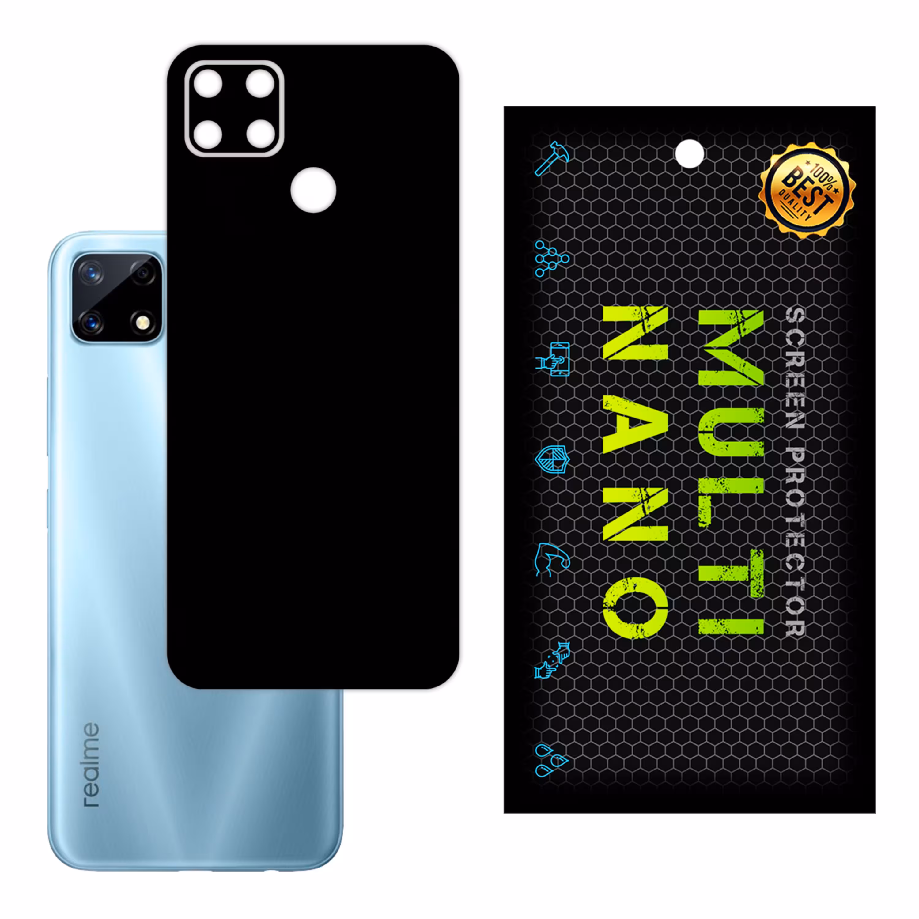 برچسب پوششی MultiNano مدل X-F1M-Black برای پشت موبایل  ریلمی 8 Pro