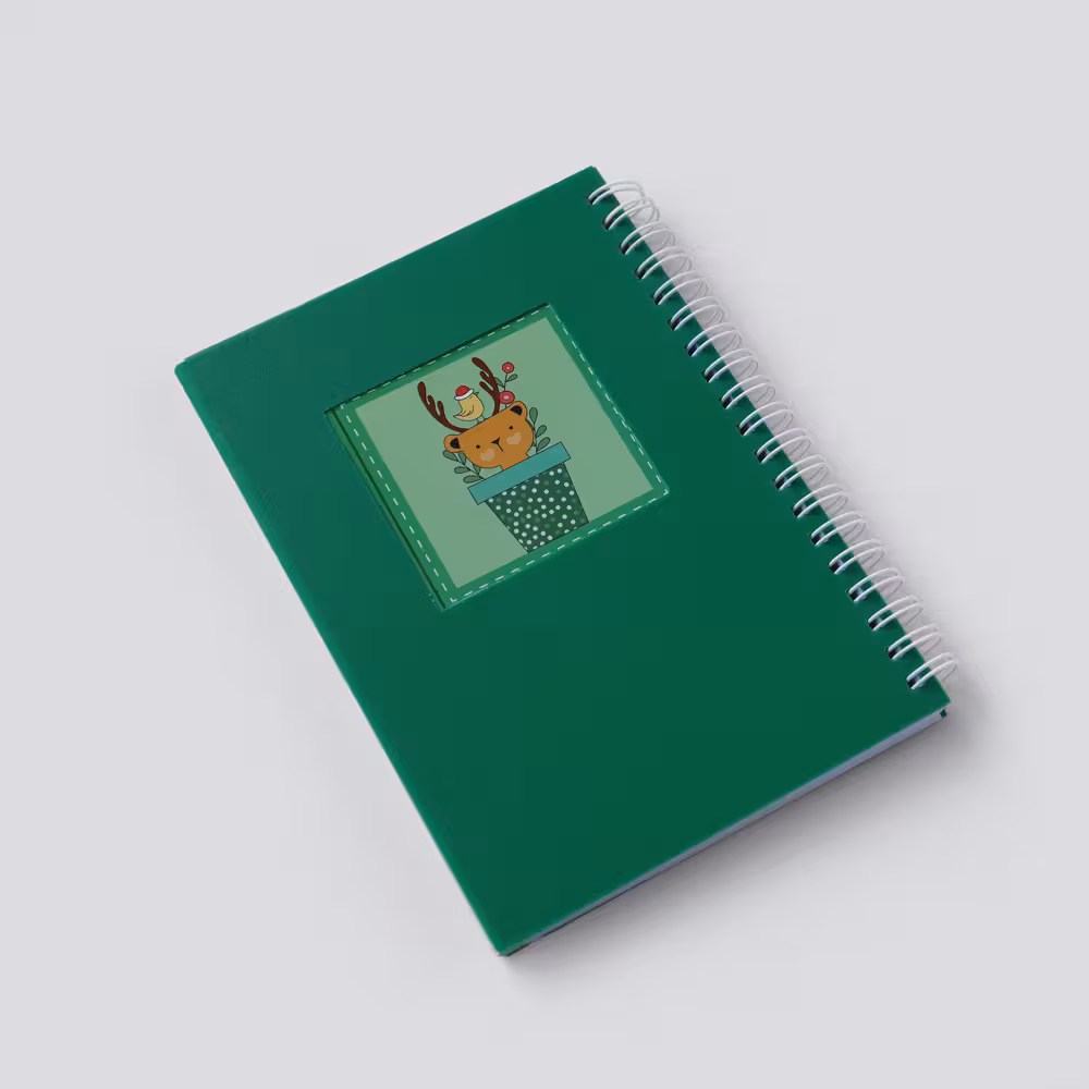 دفترچه یادداشت خطدار فانتزی سبز پررنگ نهال مکث (NAHALMAX)