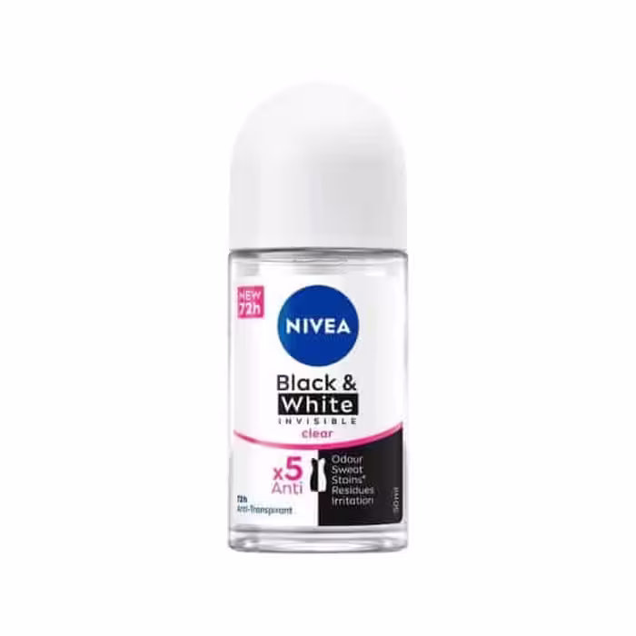 رول ضد تعریق زنانه نیوآ بلک اند وایت اینویزیبل کلیر 50 میل – Nivea Black & White Invisible Clear