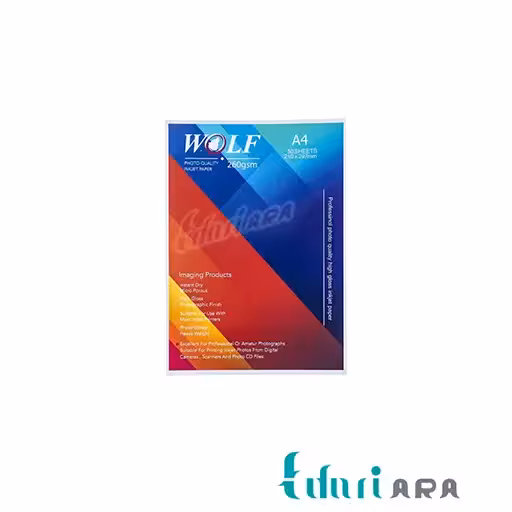 کاغذ فتو گلاسه 260 گرم ولف سایز A4