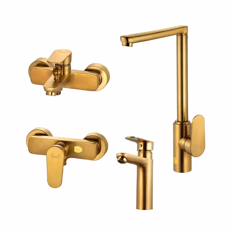 ست شیرالات شیذر مدل اسمارت طلایی مات