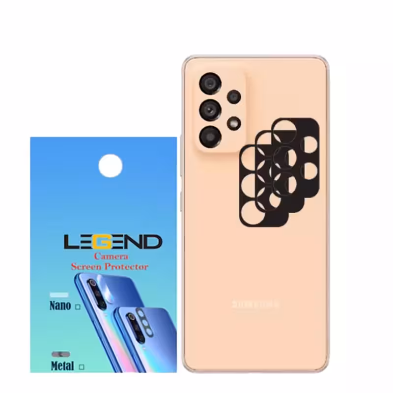 محافظ لنز دوربین قابدارمدل LEGEND مناسب موبایل سامسونگ Galaxy A73 بسته 3عددی