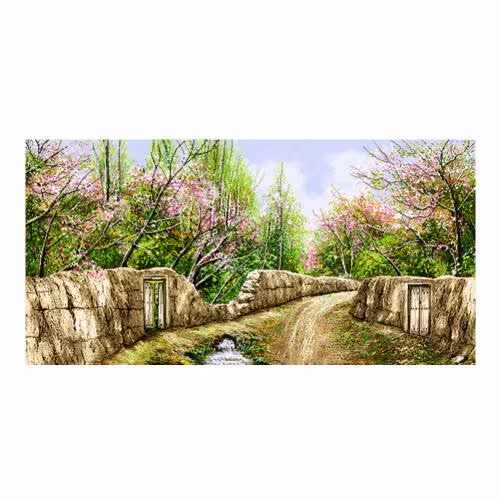 طرح منظره کوچه باغ بهاری کد 23105