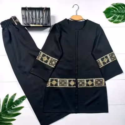 مانتو شلوار زنانه کرپ مدل کت و شلوار مازاراتی باکیفیت خرجکار هندی مهربانو
