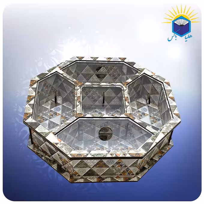 جعبه پذیرایی پنج خانه 8 ضلعی طرح کاشی