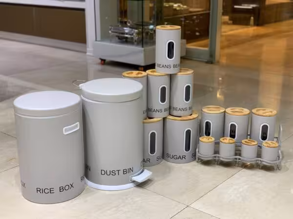 سرویس کامل جا ادویه و پاسماوری فلزی رنگ کوره ای16 پارچه