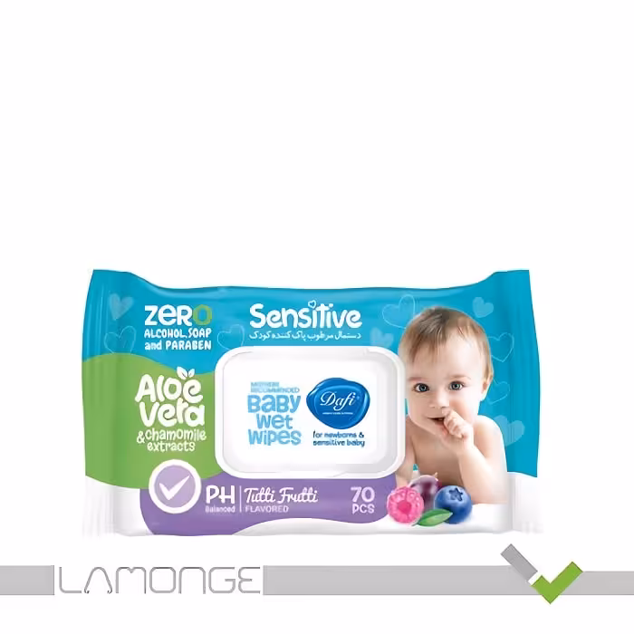 دستمال مرطوب کودک دافی مناسب پوست حساس بسته 70 عددی