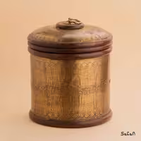 بانکه برنجی و چوبی طلایی مدل پرنده سایز 3