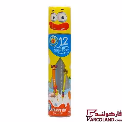 مداد رنگی 12 رنگ آریا جعبه استوانه ای کد Arya 3051