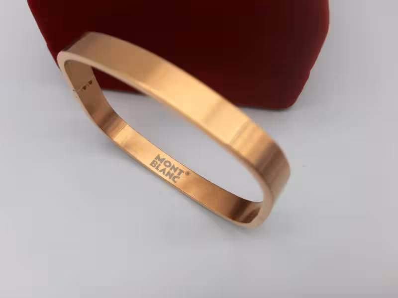 دستبند ساده مونت بلانک رزگلد استیل