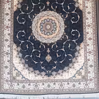 فرش ماشینی 12 متری 700 شانه اصل صد در صد نخ نقشه شاه نشین مشکی سرمه ای ارسال پس کرایه