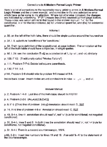 خرید و دانلود نسخه کامل کتاب Errata to A Modern Formal Logic Primer