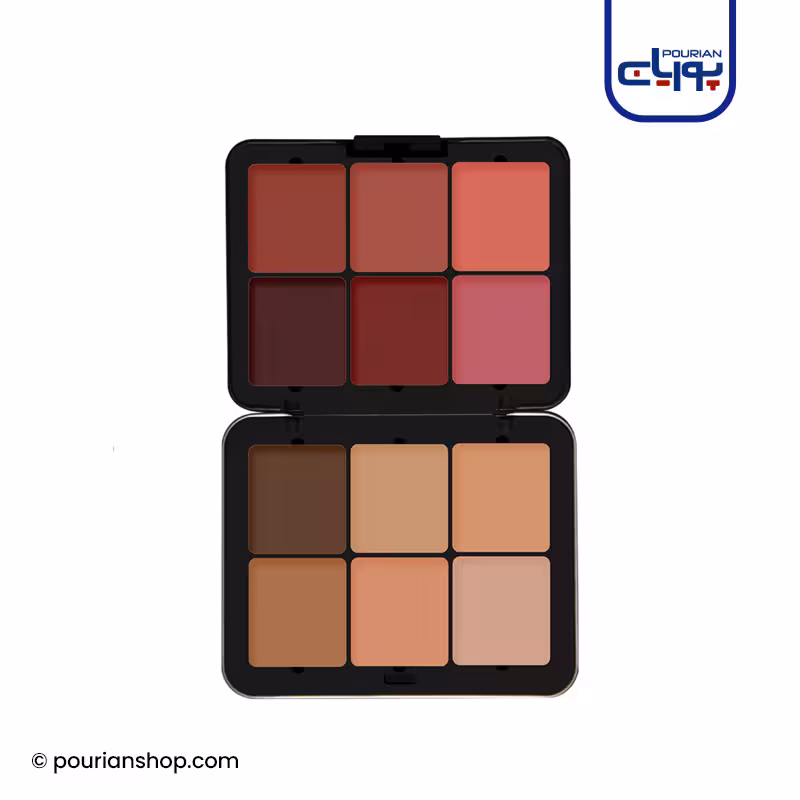 پالت 12 رنگ کرمی کانتور و رژگونه فیوچر میکاپ