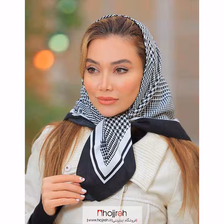 اطلاعات ، قیمت و خرید مینی اسکارف ابریشم تویل طرح پیچازی کد D194