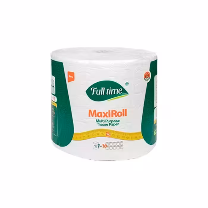 دستمال کاغذی چندمنظوره ماکسی رول فول تایم مدل رولی دو لایه 70 متری