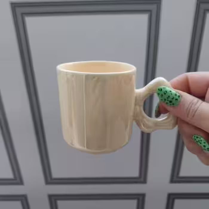 فنجان تکی مزین به لاسترهفت رنگ