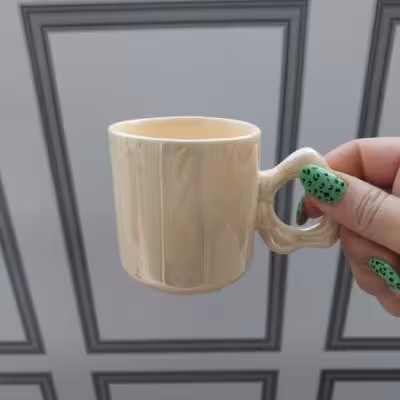 فنجان تکی مزین به لاسترهفت رنگ
