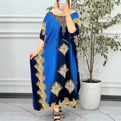 پیراهن ساحلی زنانه نخی وارداتی مدل پروین