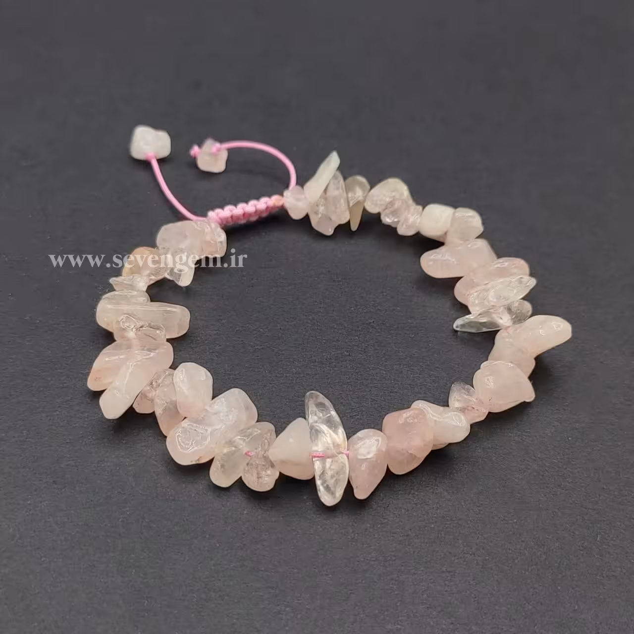دستبند سنگ رزکوارتز چیپسی (کد27)