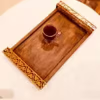 BAROOS باروس سینی چوبی  دسته شعر طلایی  9232