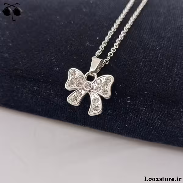 گردنبند پاپیون نگین دار شیک و جذاب