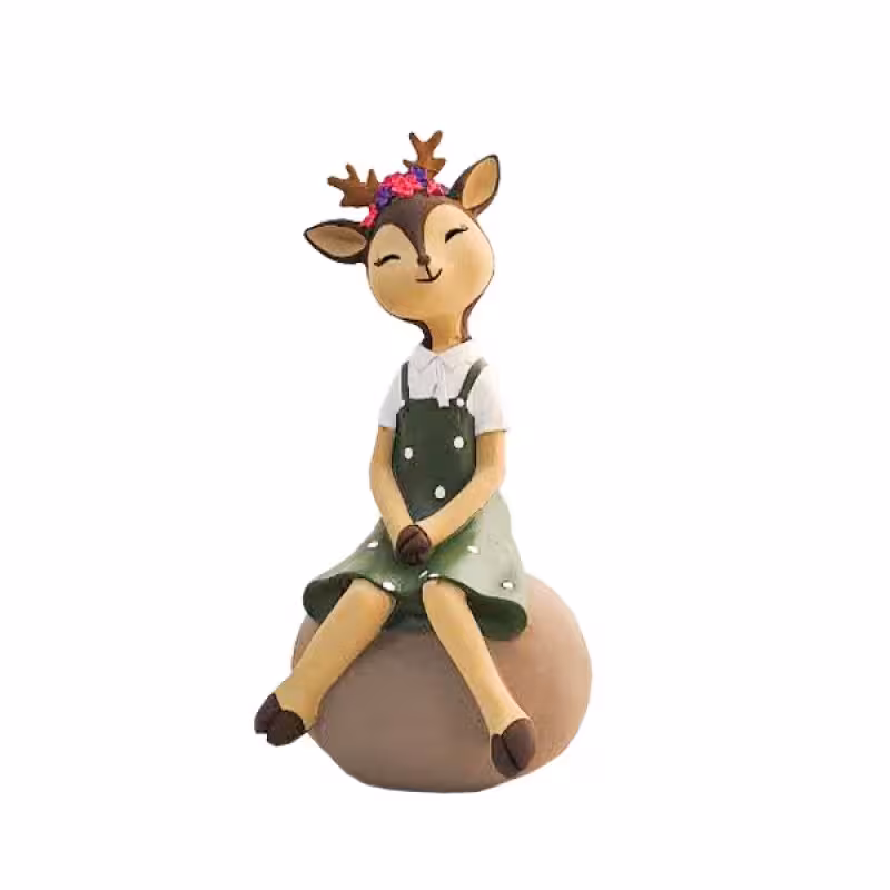 مجسمه مدل گوزن دختر نشسته