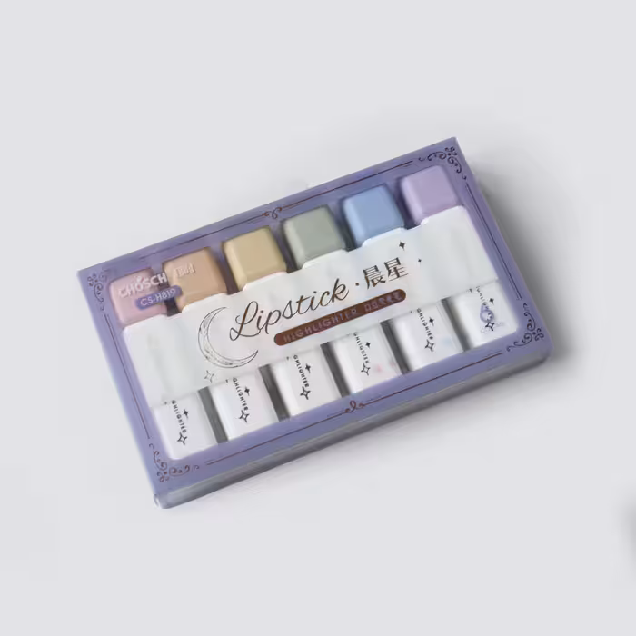 پک هایلایتر 6 رنگ مکعبی فانتزی پاستلی