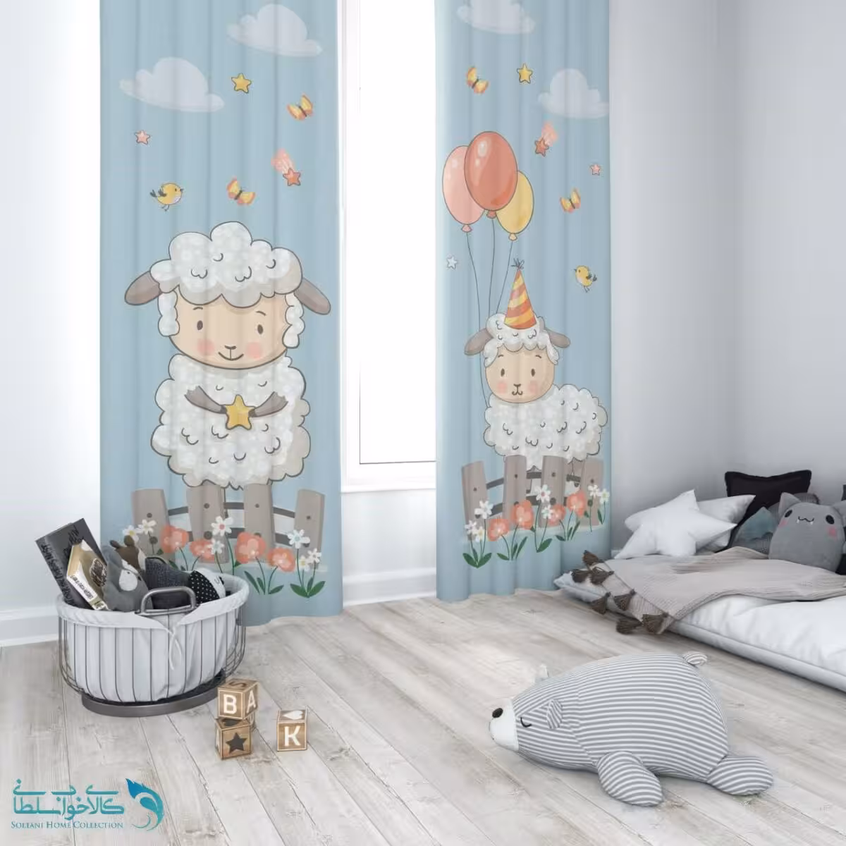 پرده اتاق کودک طرح ببعی کوچولو کد A3894