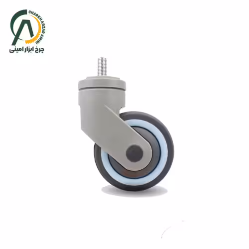 چرخ بیمارستانی پی وی سی دور آبی پیچی گردان قطر 125 میلی متر