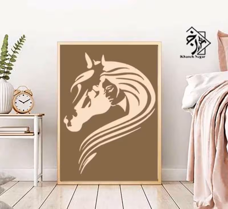 شابلون دختر و اسب کد 370