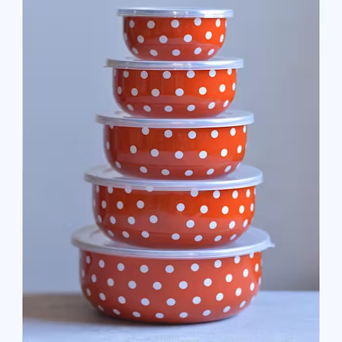 ظرف فریزری لعابی درب دار