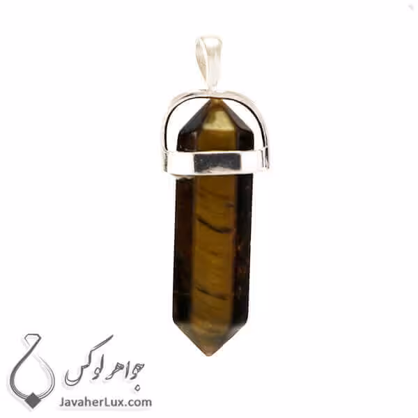 گردنبند منشور سنگ چشم ببر مدل نایرو _ کد : 400156