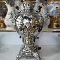 سماور طوفان 6 لیتری مدل تخم مرغی ساده (بدون قوری)