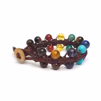 دستبند هفت سنگ النگویی دو ردیفه کد310073