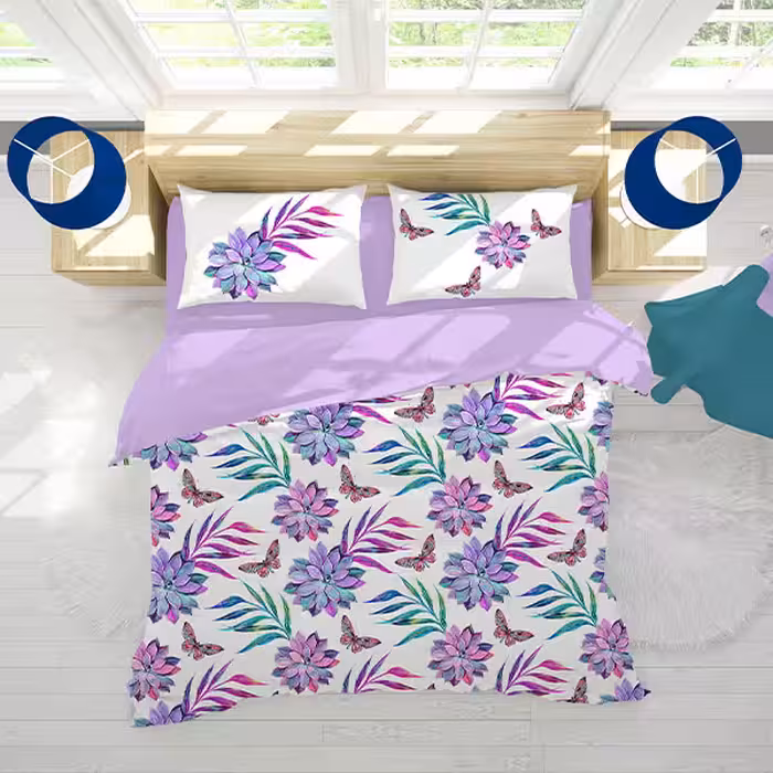 ست روتختی گل‌ دار دو نفره دستیکور مدل Mod1340