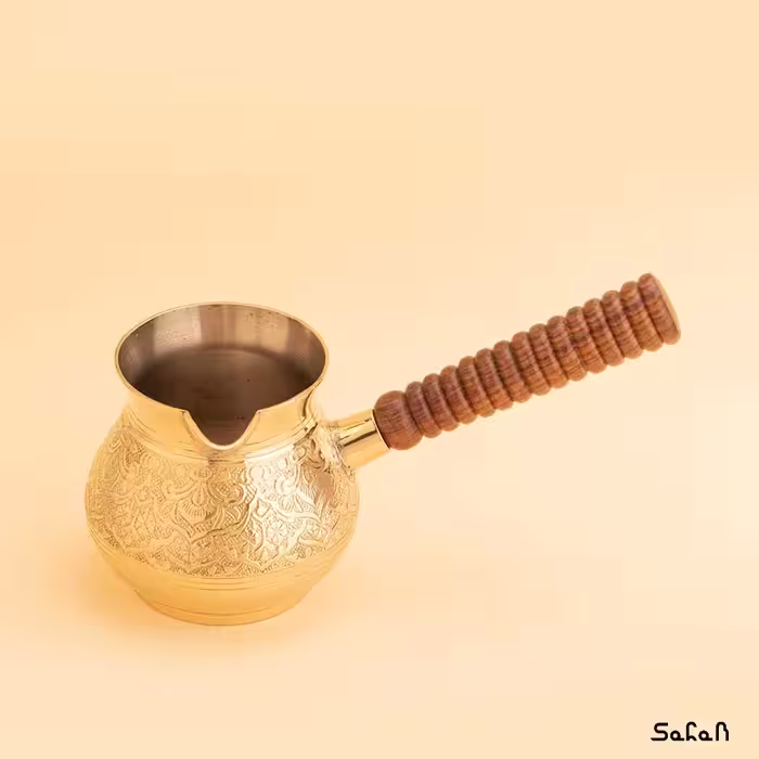 قهوه جوش برنجی طلایی بدون در مدل هل سایز 1