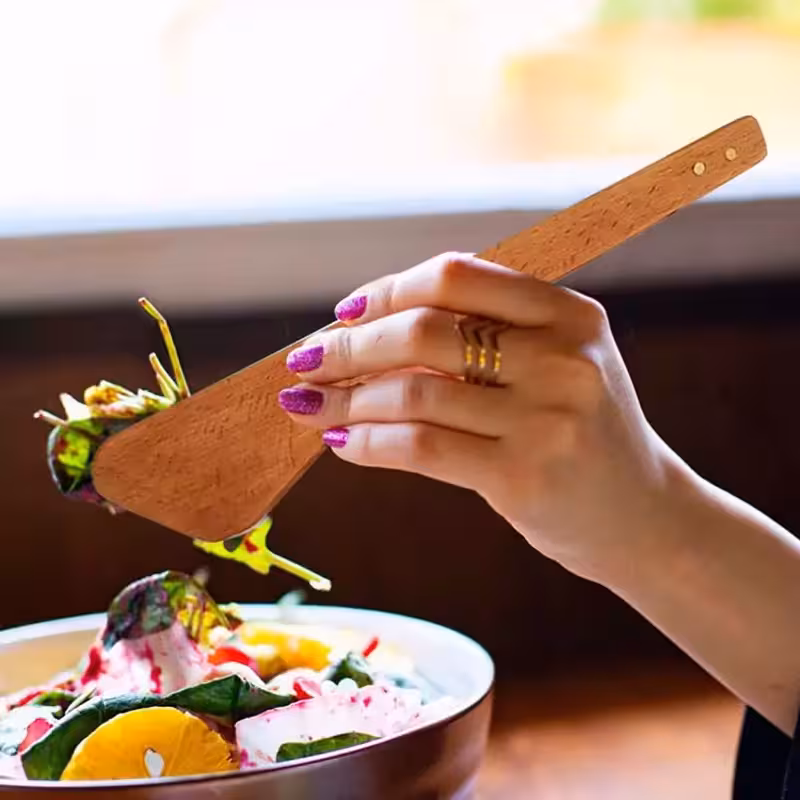 انبر سالاد خوری چوبی راش | amazonchi