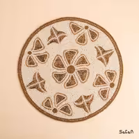 رومیزی منجوق دوزی کرم مدل 4