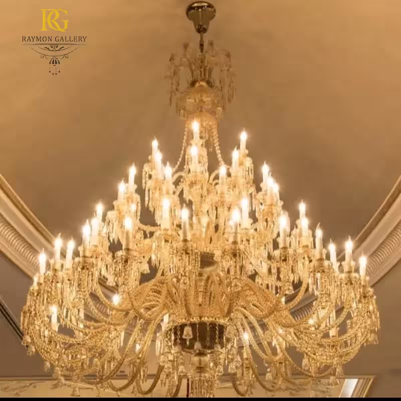 لوستر مجلل باکارات شامپاینی فرم طبقاتی