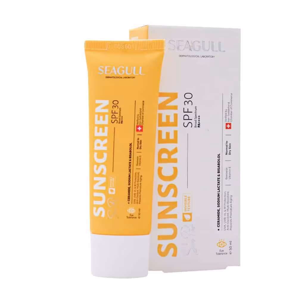 کرم ضد آفتاب بی رنگ سی گل spf 30 مناسب پوست نرمال و خشک  50 میلی لیتری